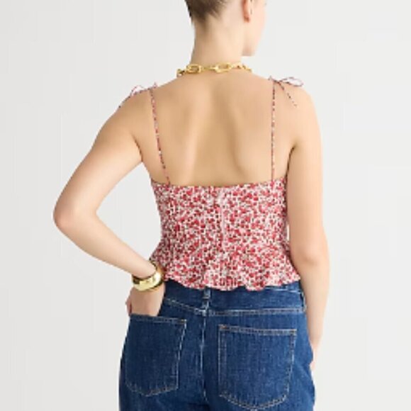 J. Crew Cropped Liberty® Strawberry Top Sz 12 NWT Festival Boho Y2K Coquette - Picture 3 of 12
